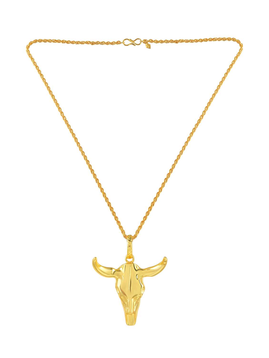 brass gold plated bull head pendant - 21924356 -  Standard Image - 1