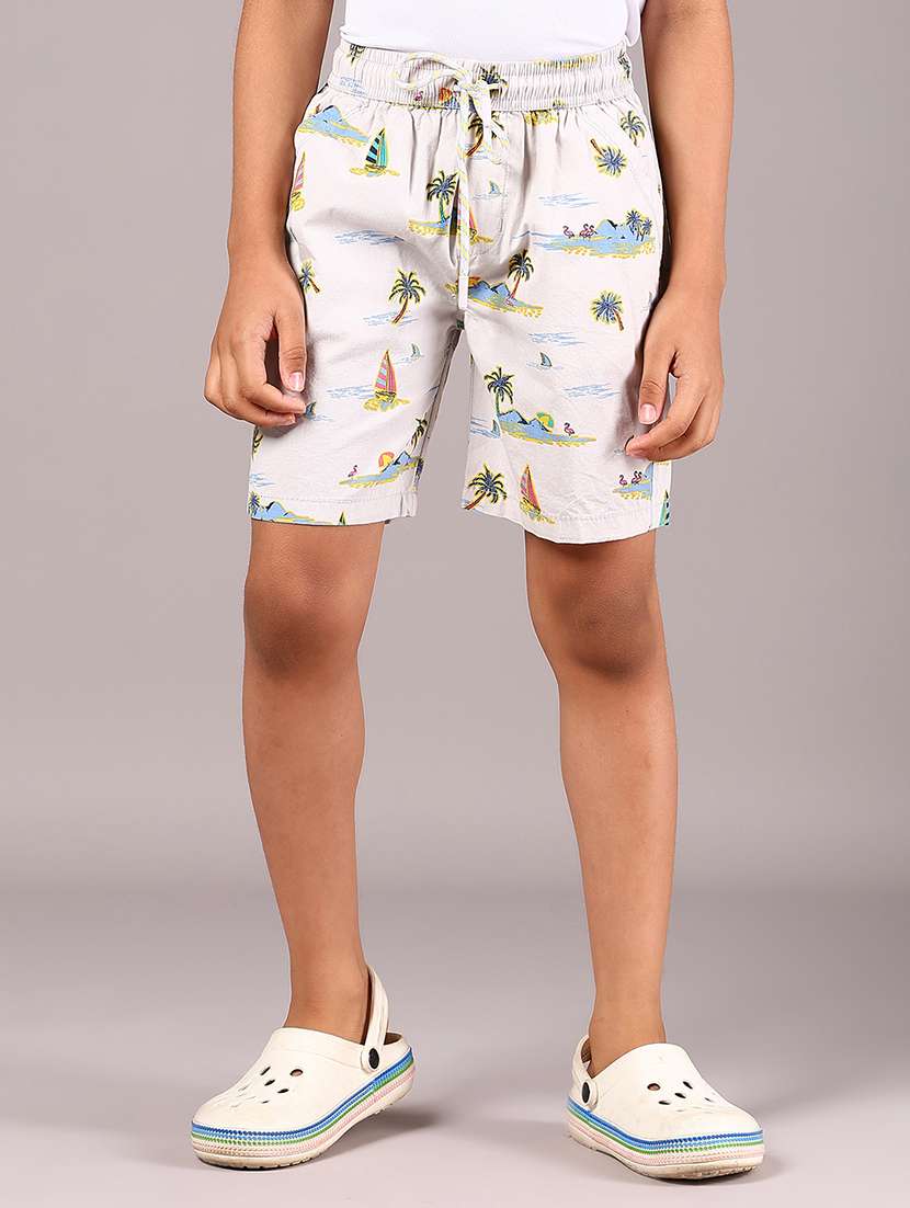 boys printed mid rise regular fit shorts  - 21924448 -  Zoom Image - 0
