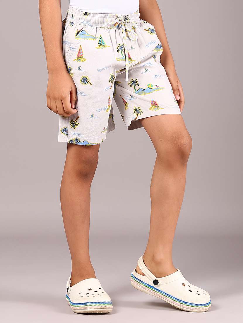 boys printed mid rise regular fit shorts  - 21924448 -  Standard Image - 1