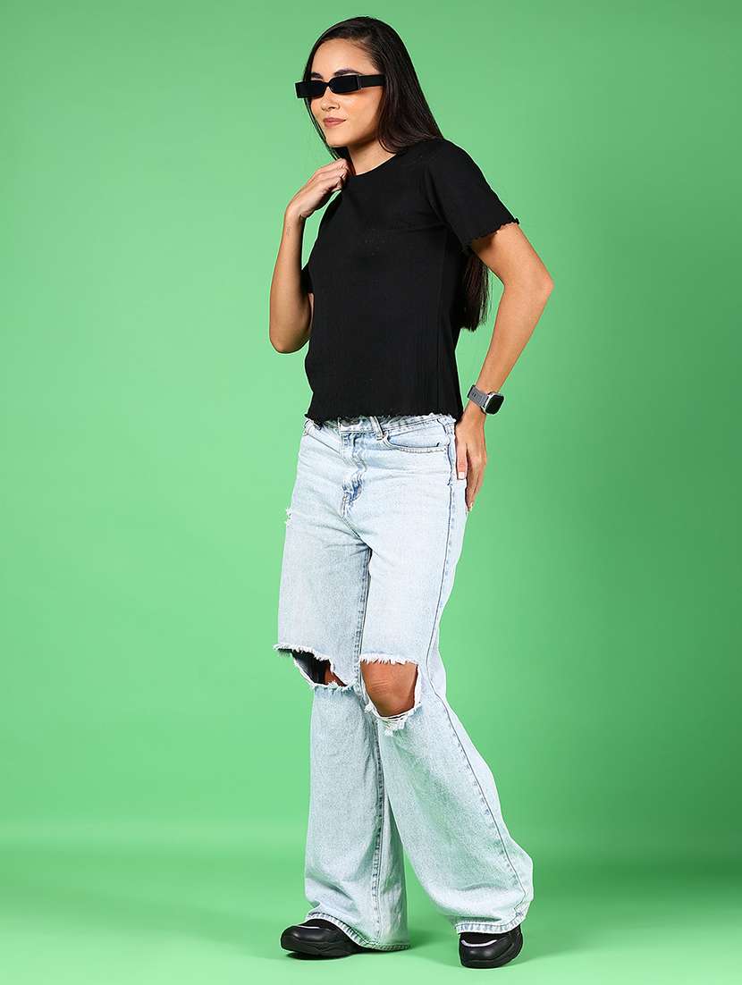 women solid short sleeves top - 21924534 - Standard Image - 4