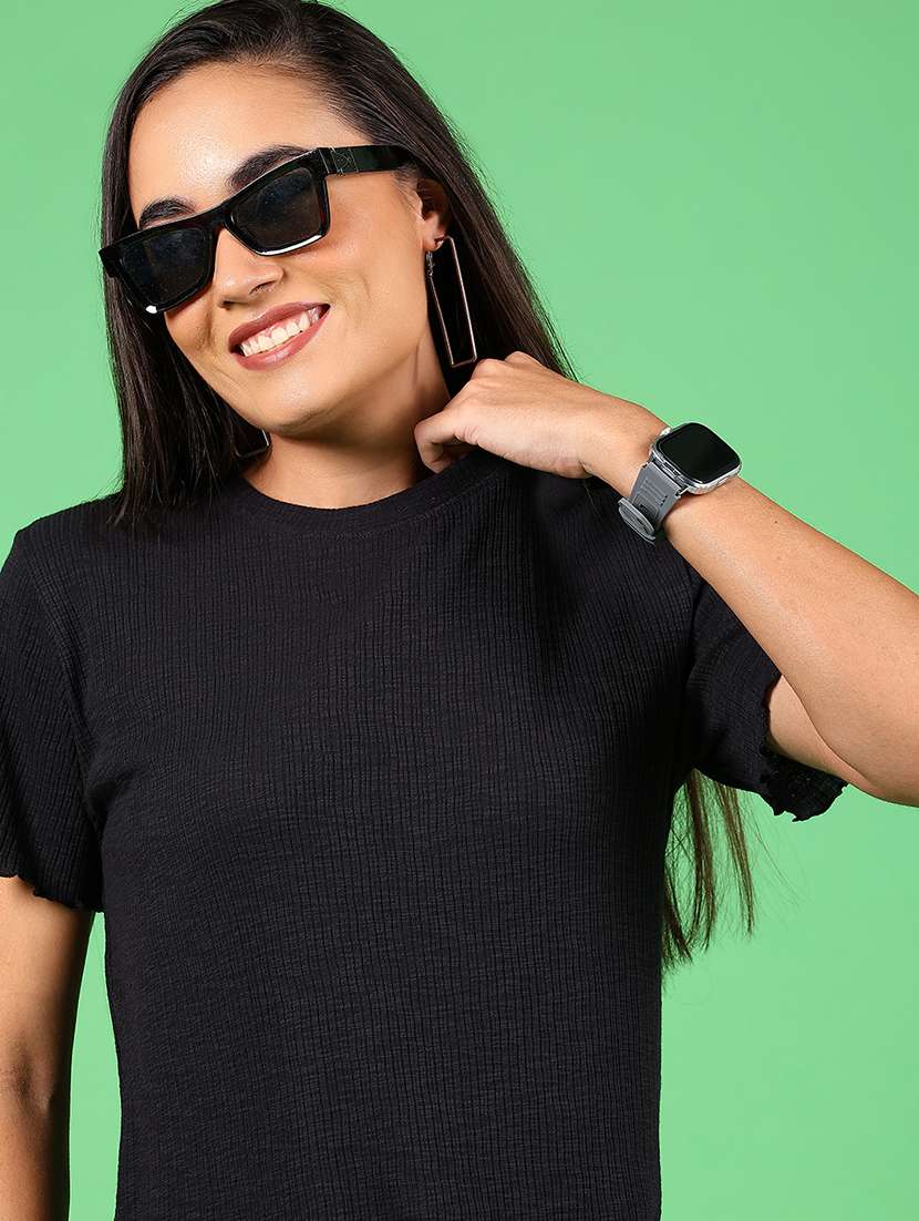 women solid short sleeves regular top - 21924540 - Standard Image - 4