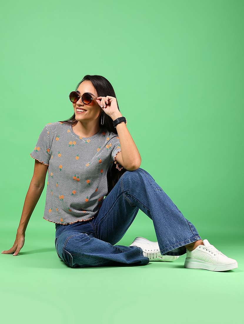 women printed short sleeves regular top - 21924580 - Standard Image - 4