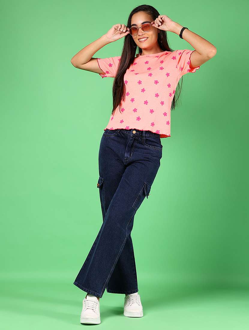 women printed short sleeves regular top - 21924581 - Standard Image - 4