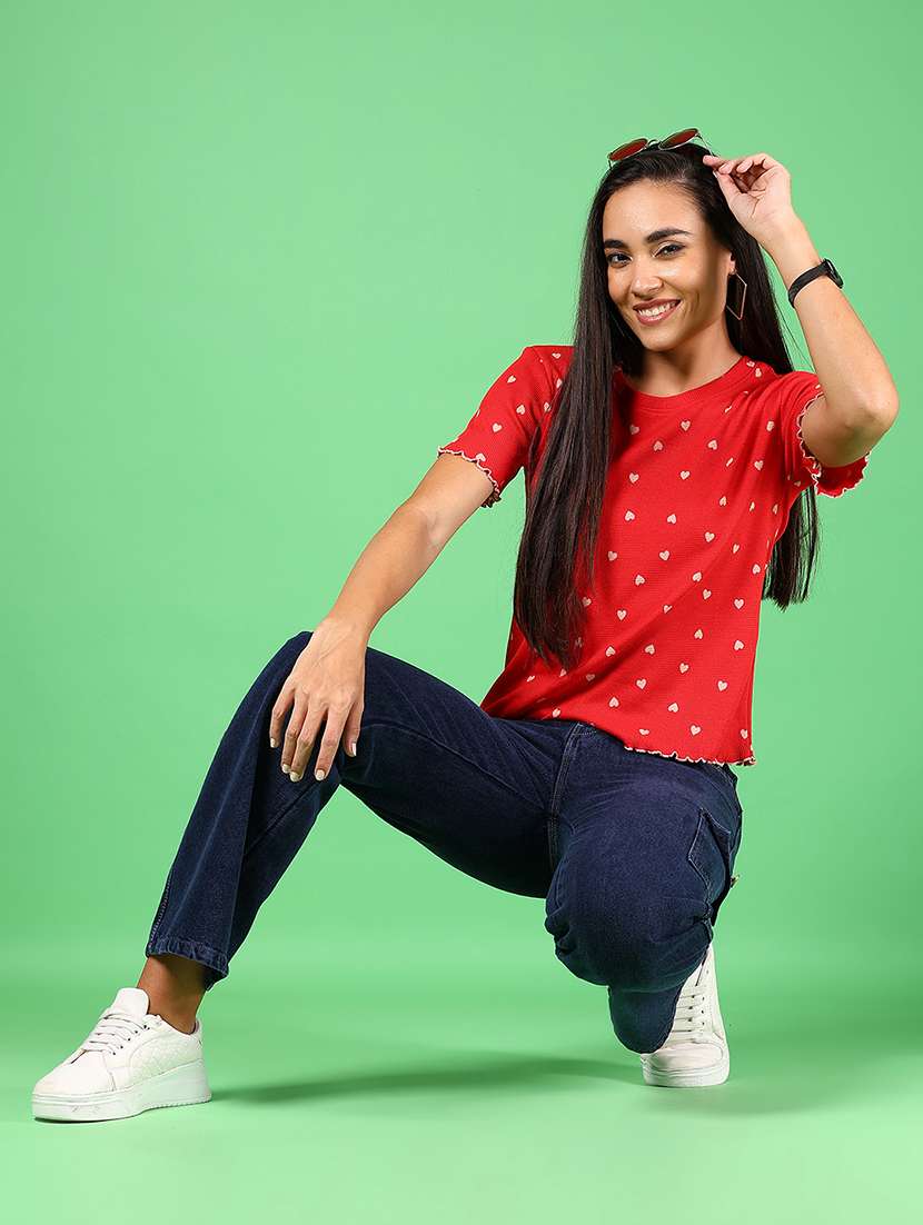 women printed short sleeves regular top - 21924582 - Standard Image - 4