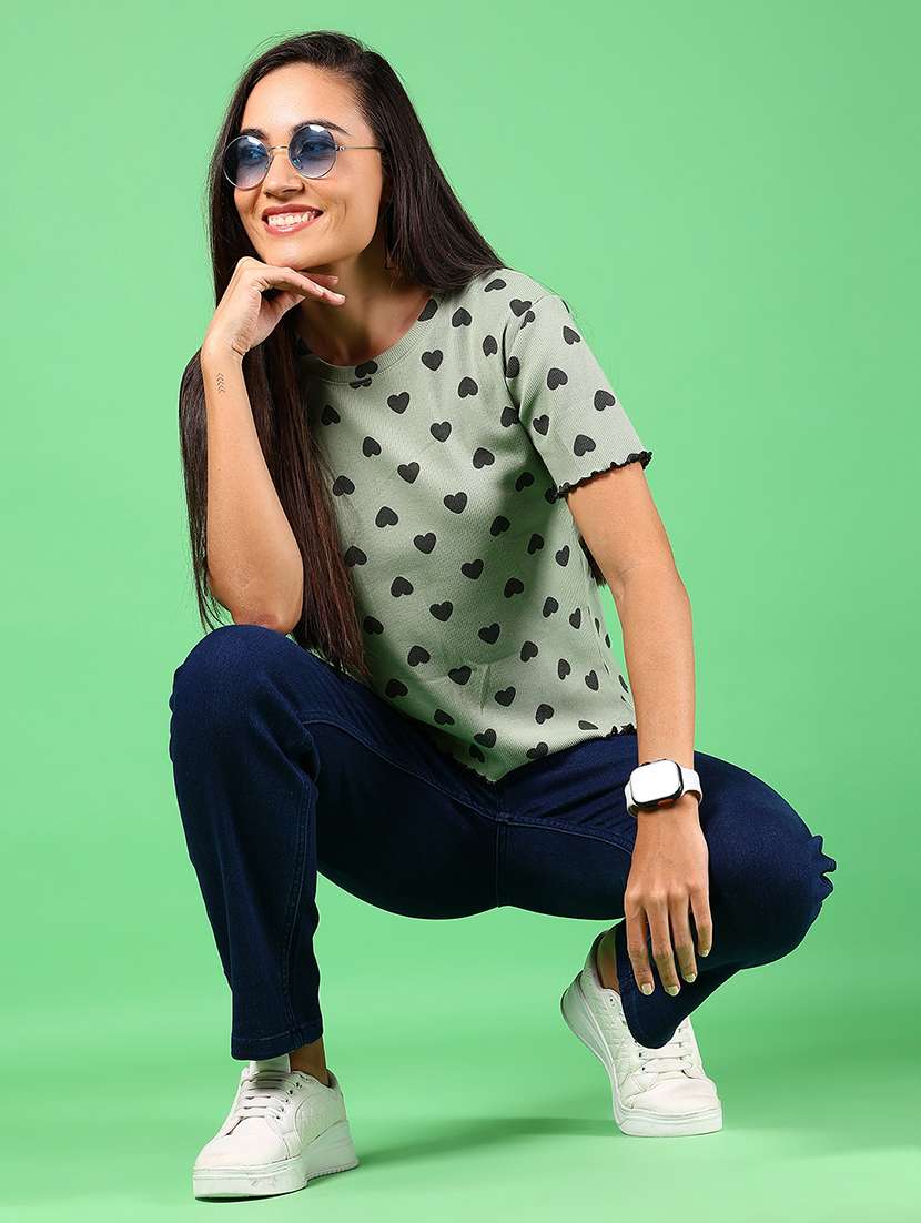 women printed short sleeves regular top - 21924586 - Standard Image - 4