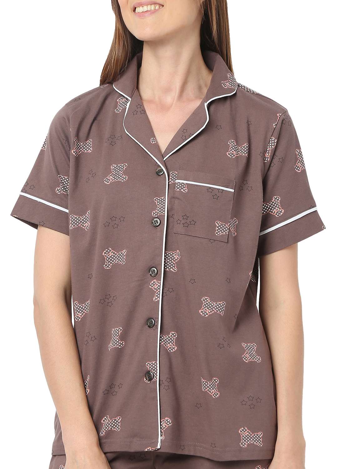 women printed nightwear pyjama set - 21924590 - Standard Image - 4