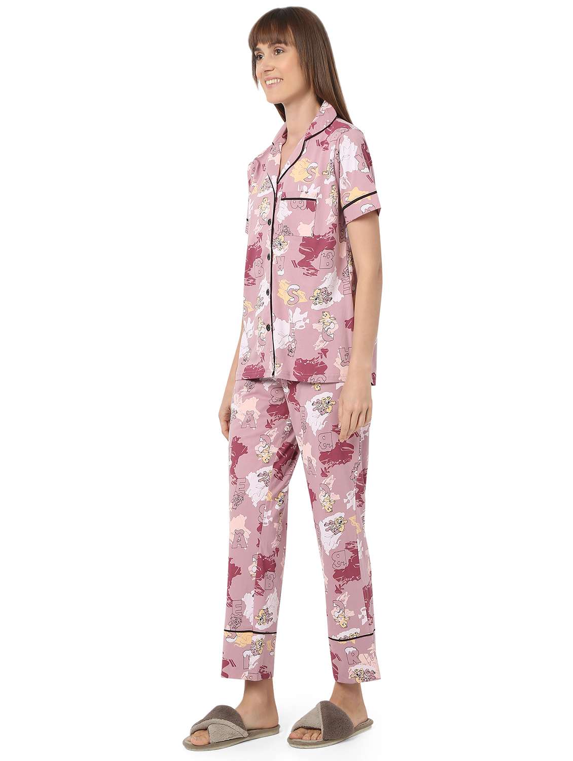 women printed nightwear pyjama set - 21924592 -  Standard Image - 1