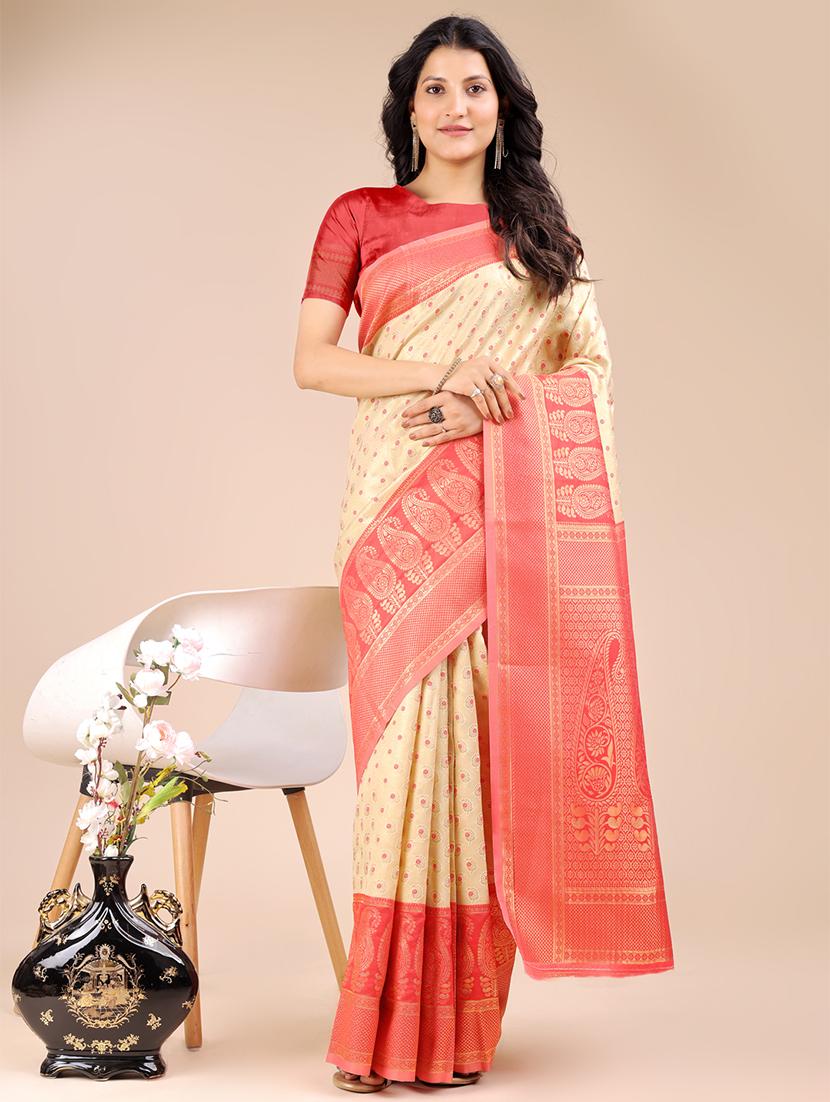 women self design banarasi saree with blouse - 21924605 -  Zoom Image - 0