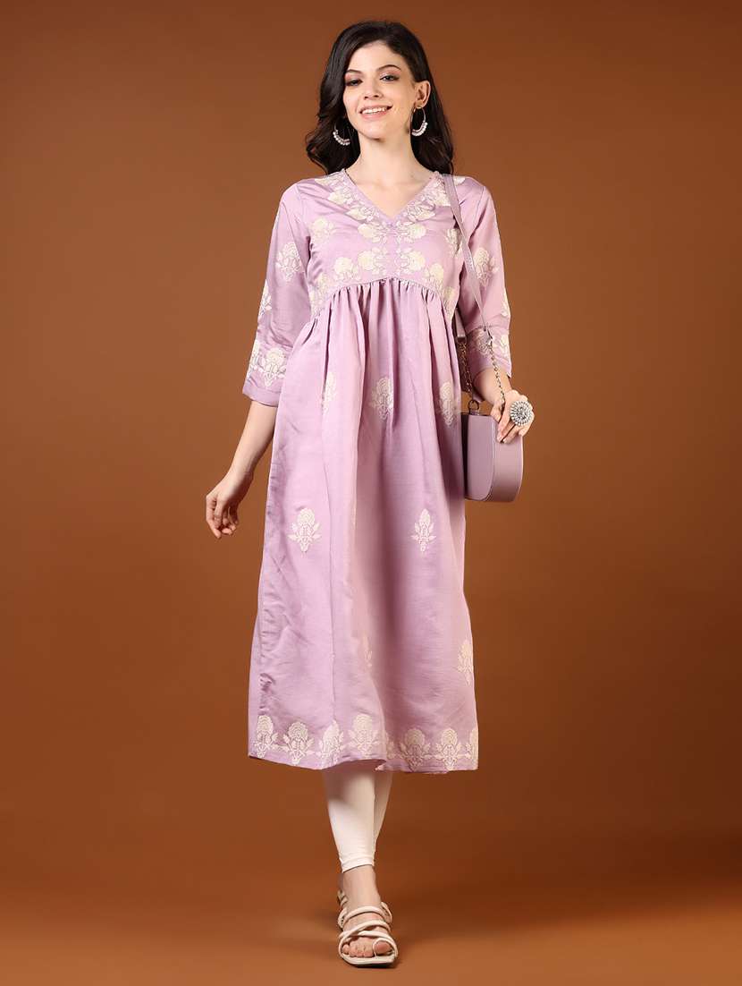 women three quarter slleeve a-line kurta