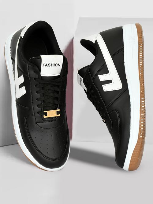 men black solid lace up shoe - 21924662 -  Standard Image - 0