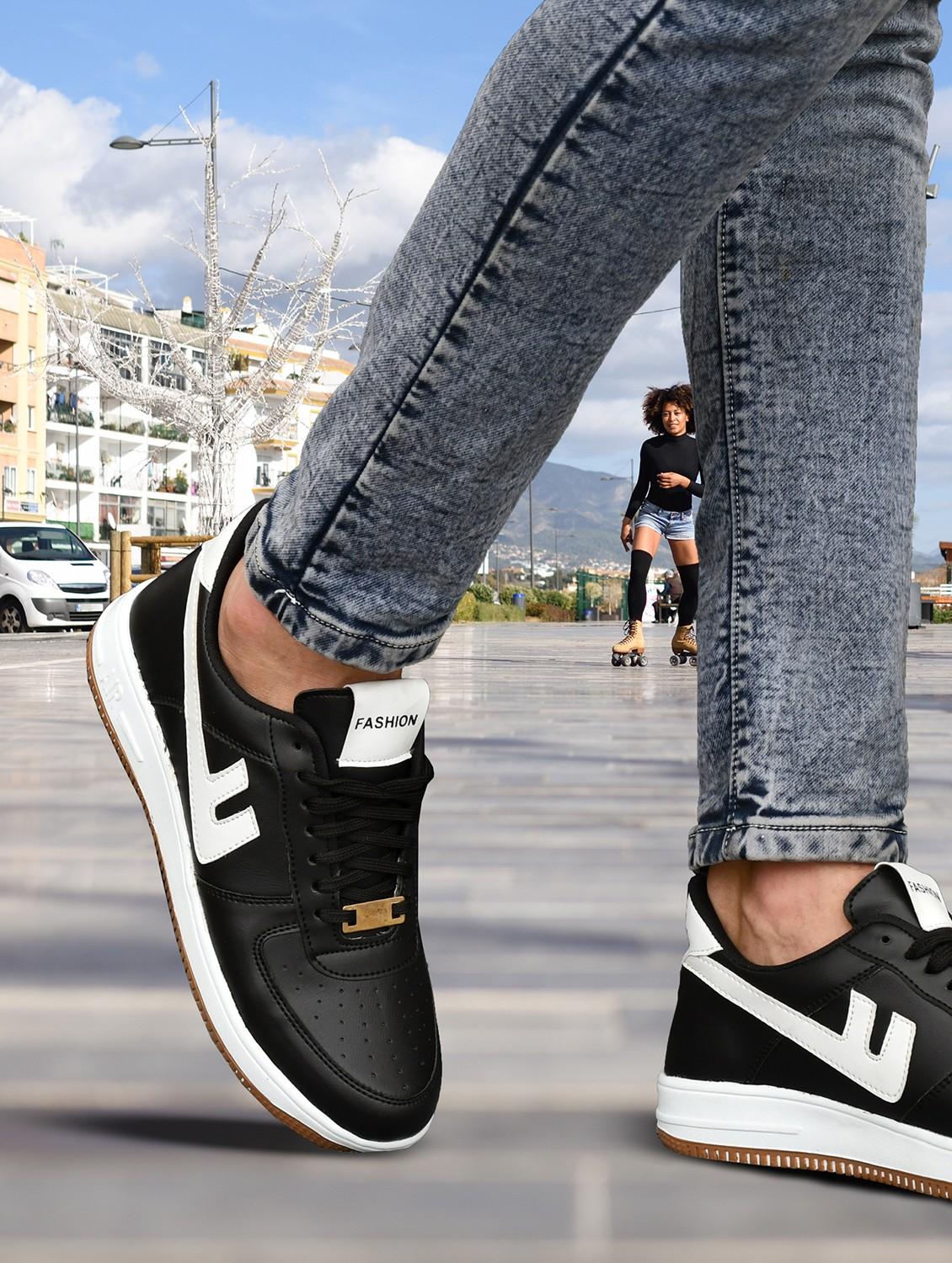 men black solid lace up shoe - 21924662 -  Standard Image - 1