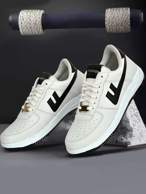 men white solid lace up sneaker - 21924665 - Standard Image - 0