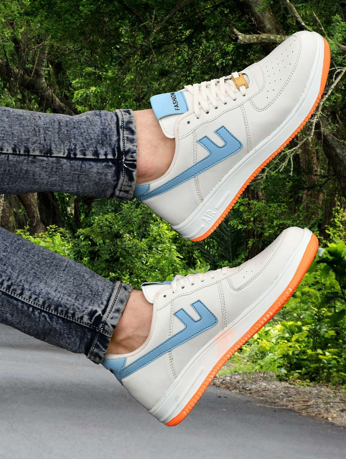 men white solid lace up sneaker - 21924666 -  Standard Image - 1