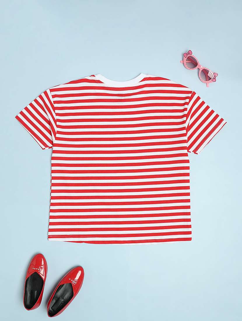 girls striped round neck tee - 21924744 -  Standard Image - 1