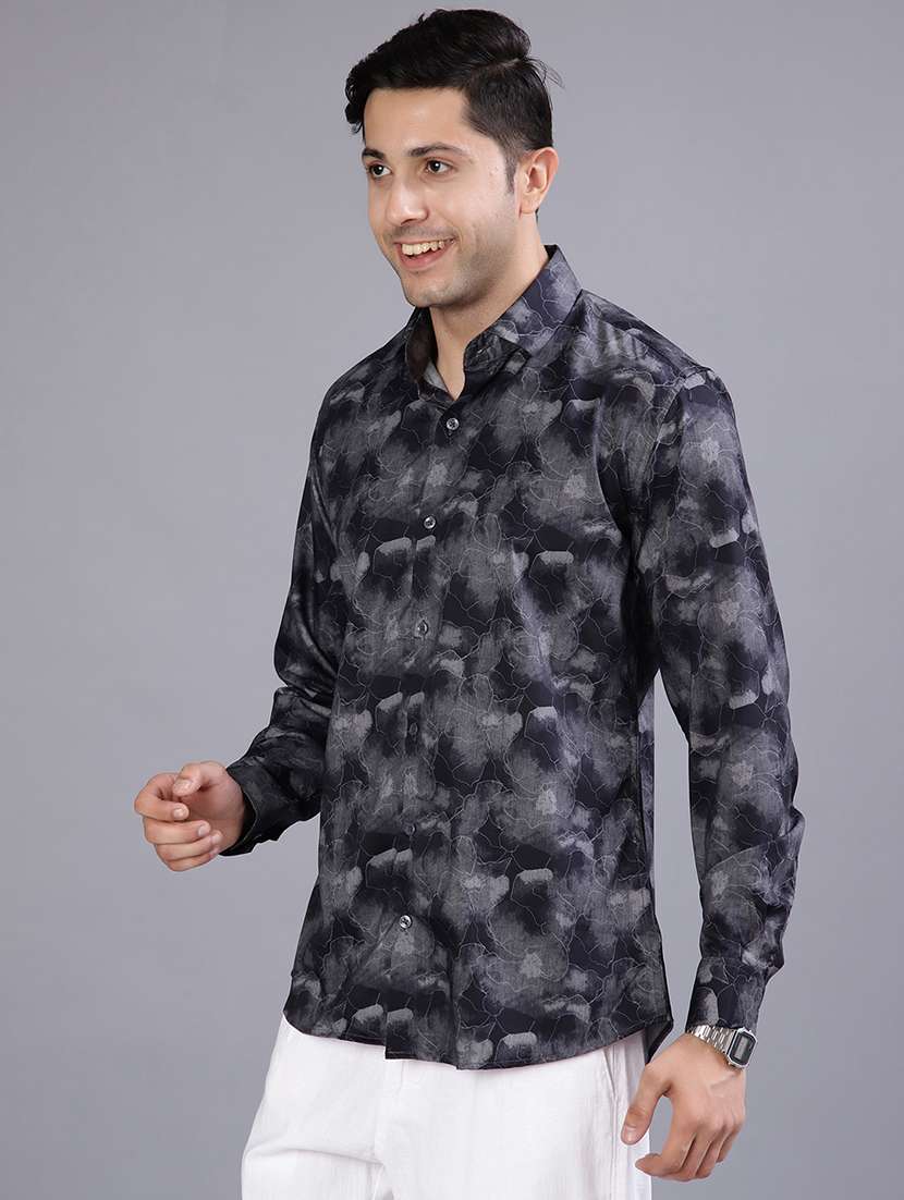 men printed long sleeve regular fit casual shirt - 21924798 -  Standard Image - 1
