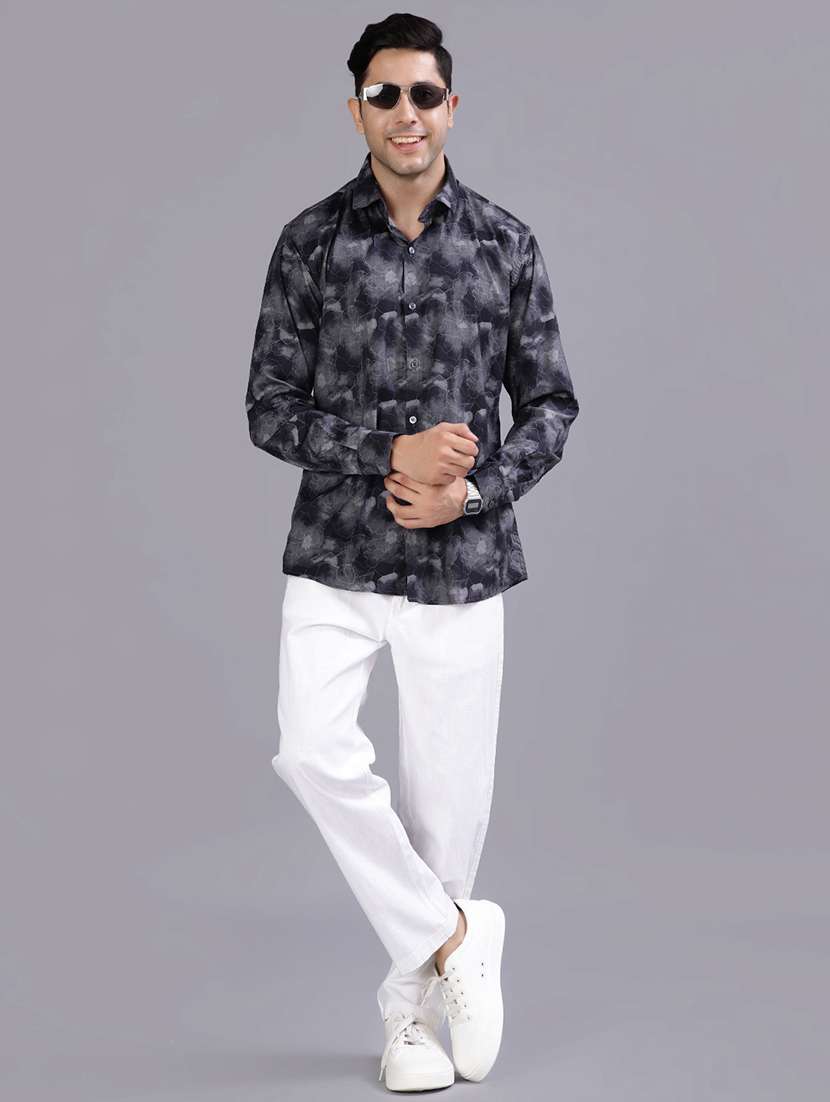 men printed long sleeve regular fit casual shirt - 21924798 -  Standard Image - 4