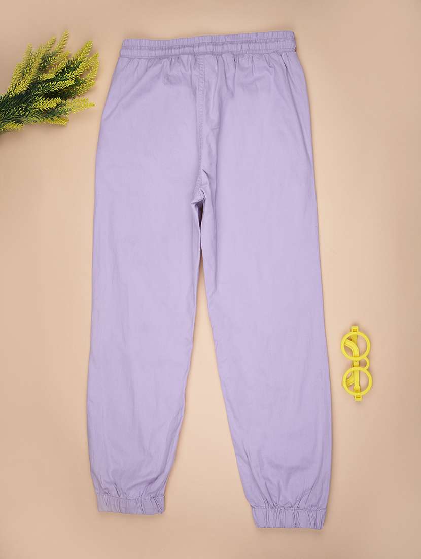 girls solid mid rise relaxed fit jogger - 21924802 -  Standard Image - 1