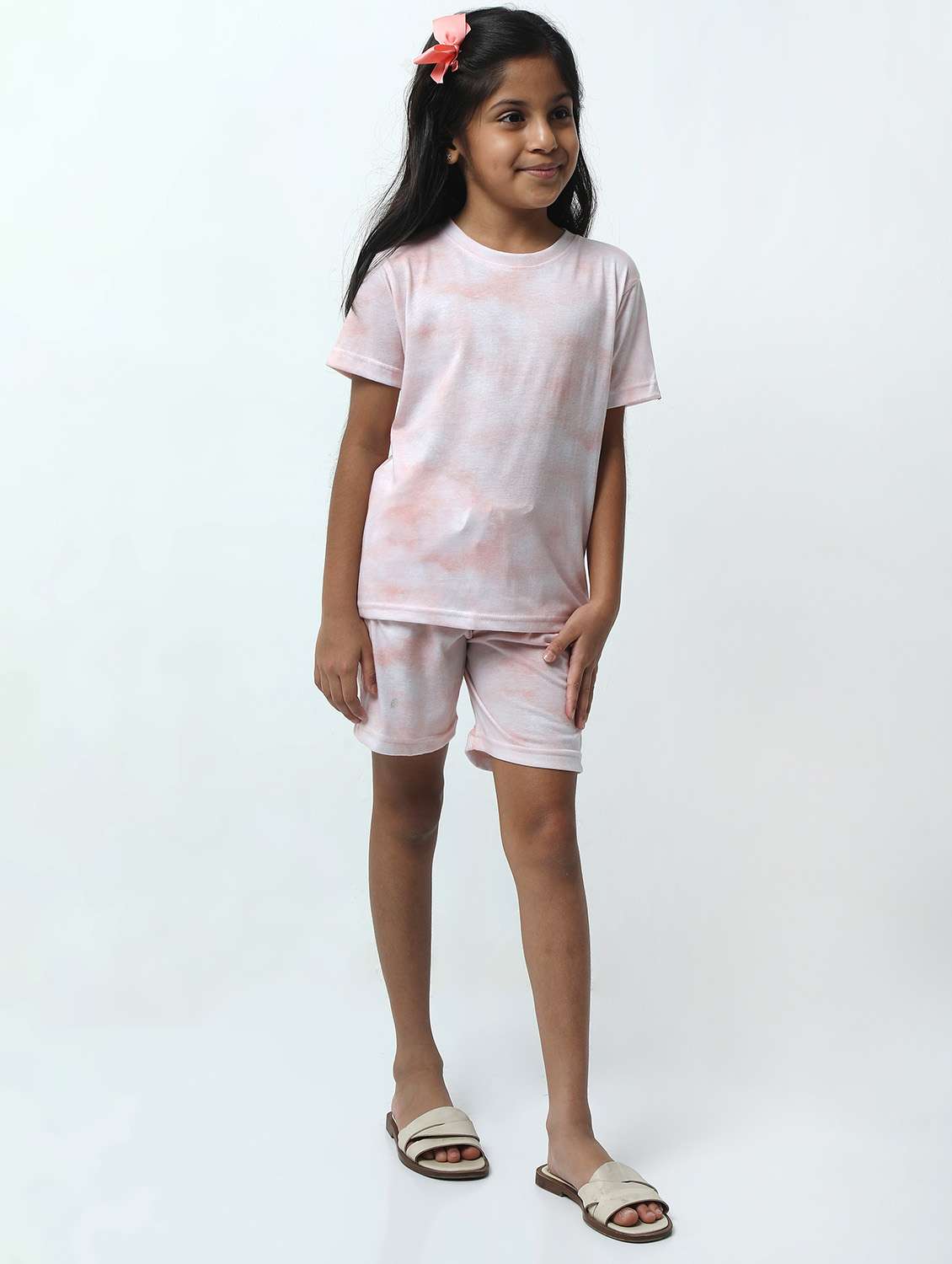 girls tie & dye printed shorts & t-shirt co-ords set - 21924831 - Standard Image - 4