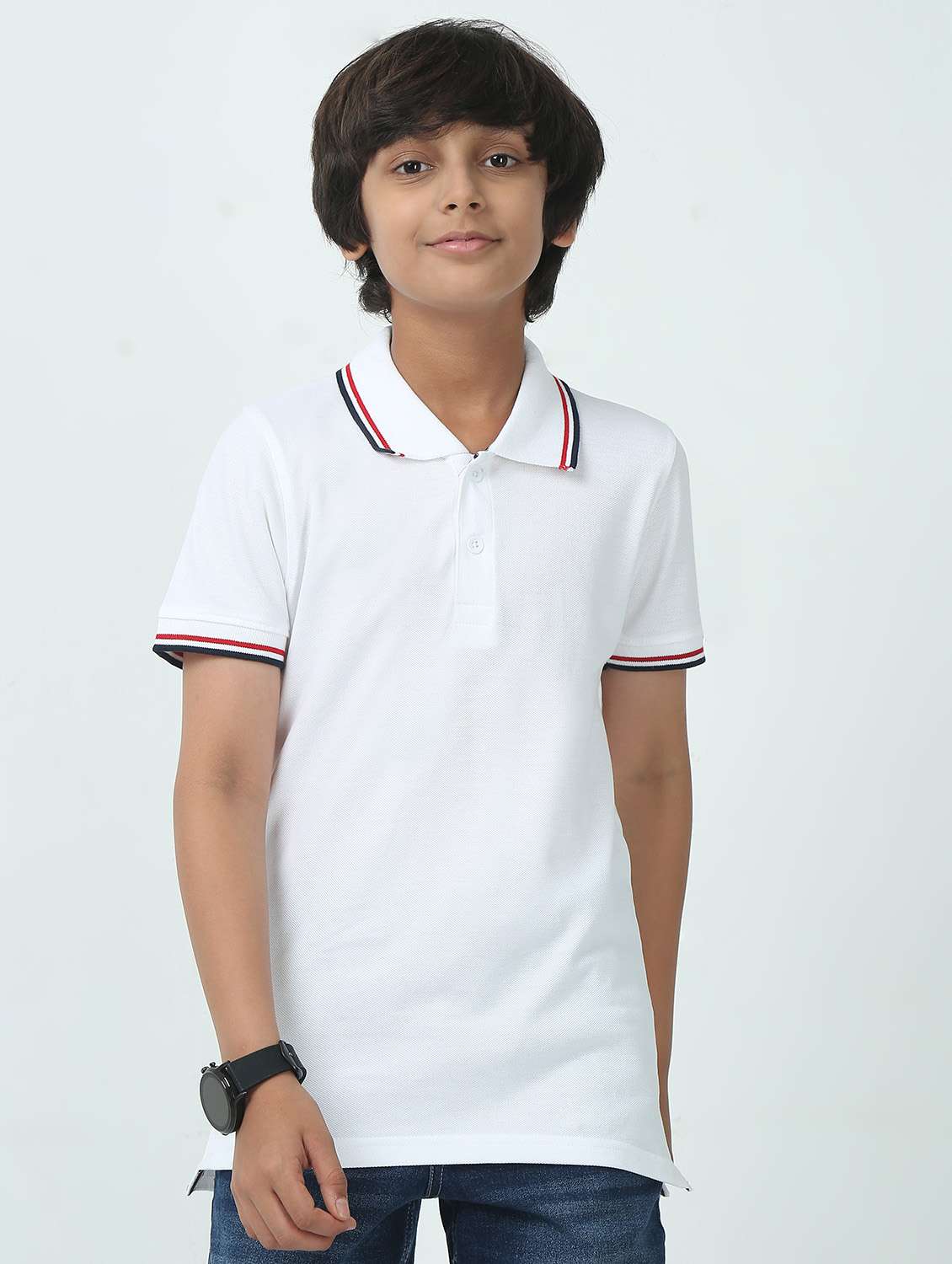 boys solid short sleeve polo t-shirt - 21924844 -  Standard Image - 1