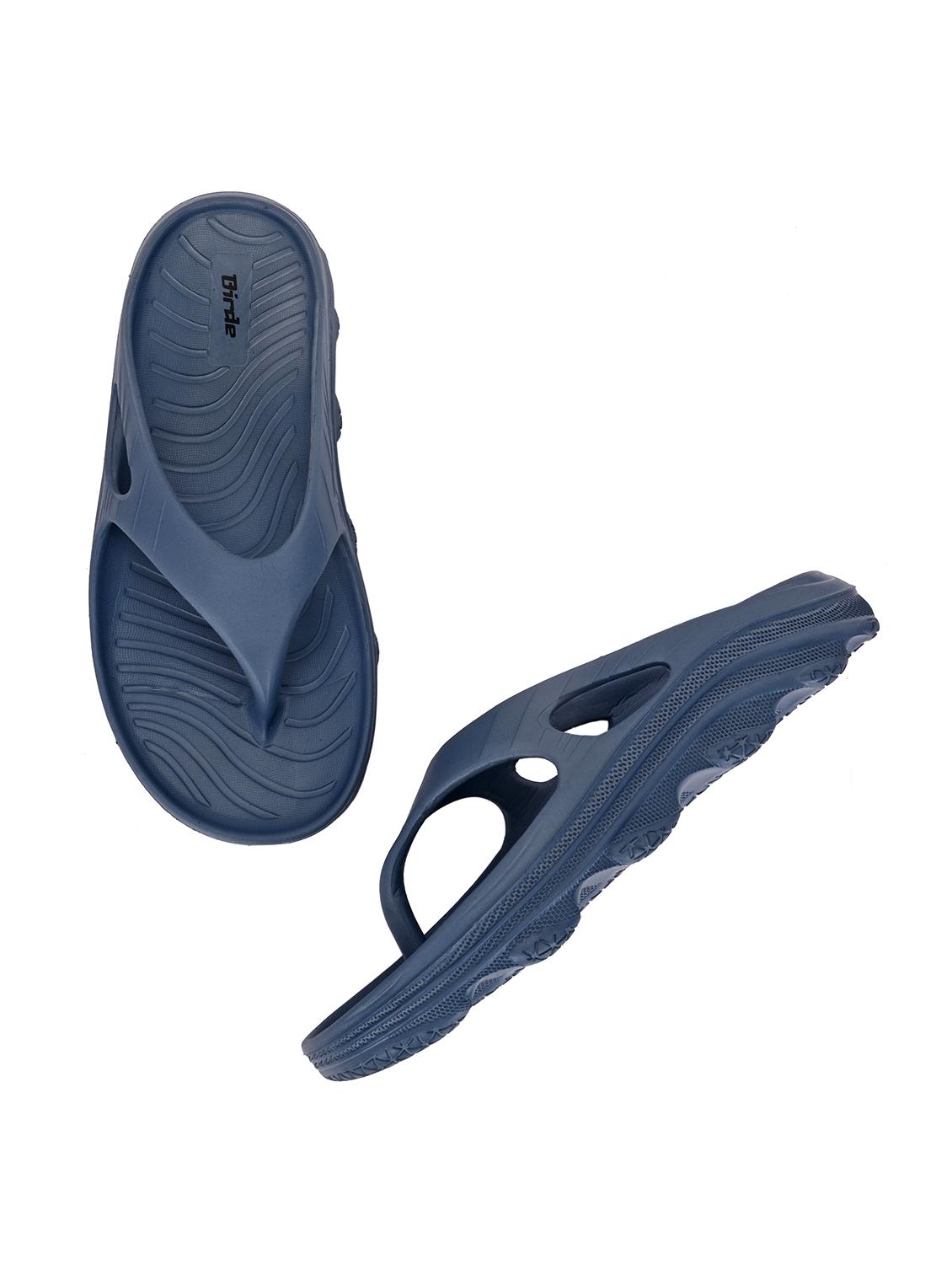 men blue solid slip on slipper - 21924892 - Standard Image - 4