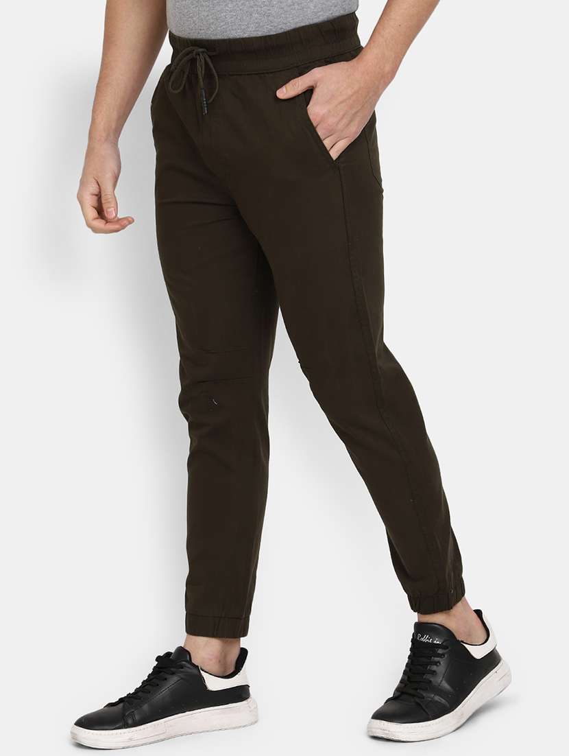men solid mid rise regular fit jogger - 21925083 -  Standard Image - 1