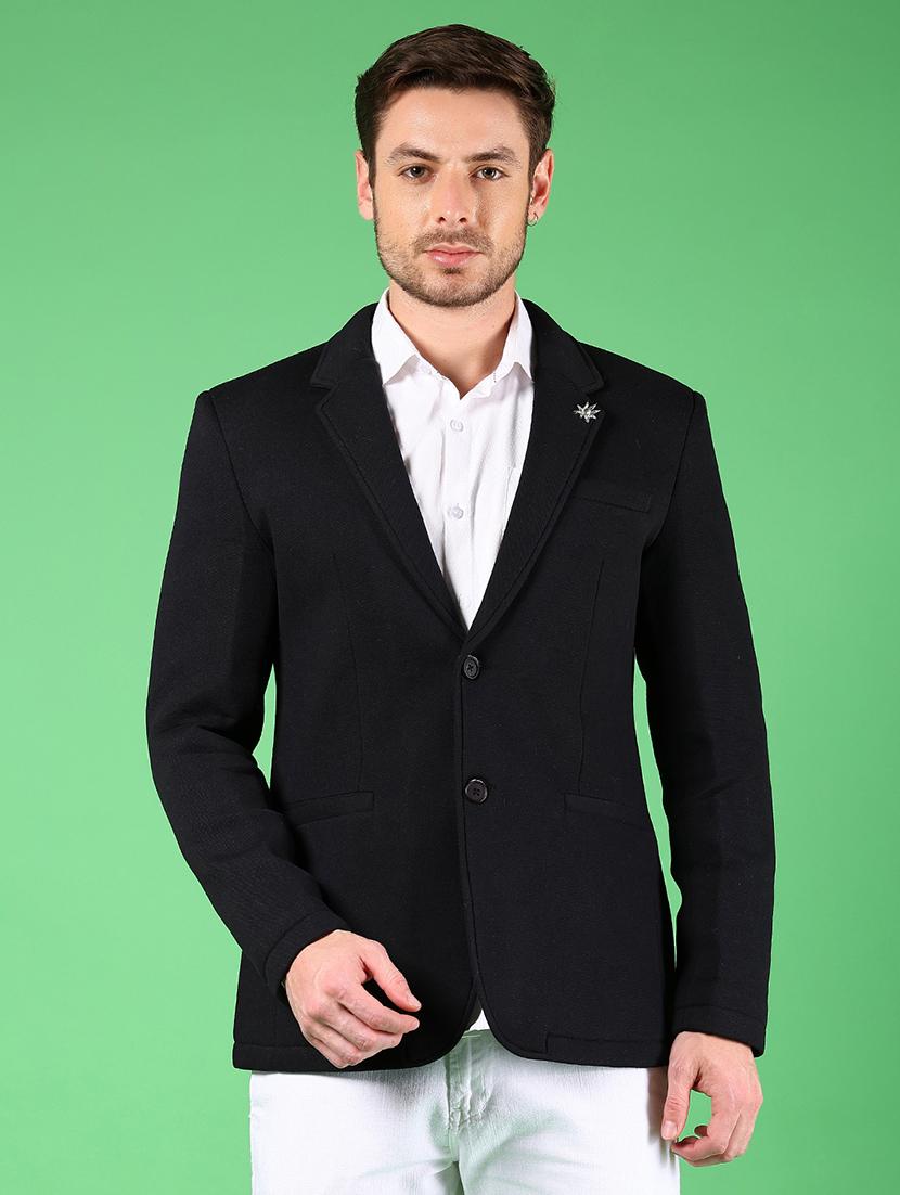 men lapel collar single breasted casual blazer - 21925138 - Standard Image - 1