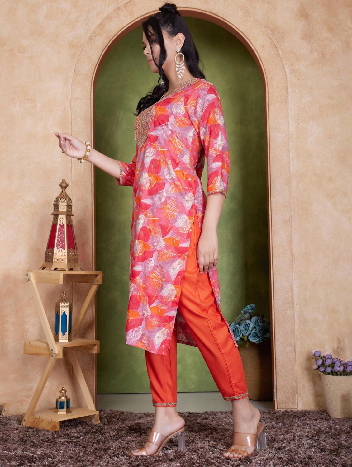 women three quarter sleeve kurta pant with dupatta set - 21925220 -  Standard Image - 1