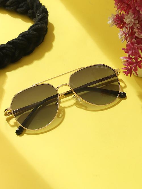 marc louis unisex square metal full-rim golden black gradient uv protected sunglass ml 9163 golden black sg - 21925291 - Standard Image - 0