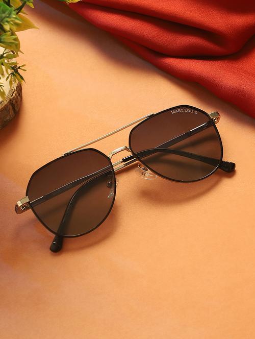 marc louis unisex square metal full-rim silver black  gradient uv protected sunglass ml 9163 silver black sg - 21925294 -  Standard Image - 0