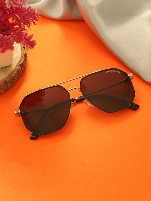 marc louis unisex square metal full-rim silver black  gradient uv protected sunglass ml 9226 silver black sg - 21925301 -  Standard Image - 0