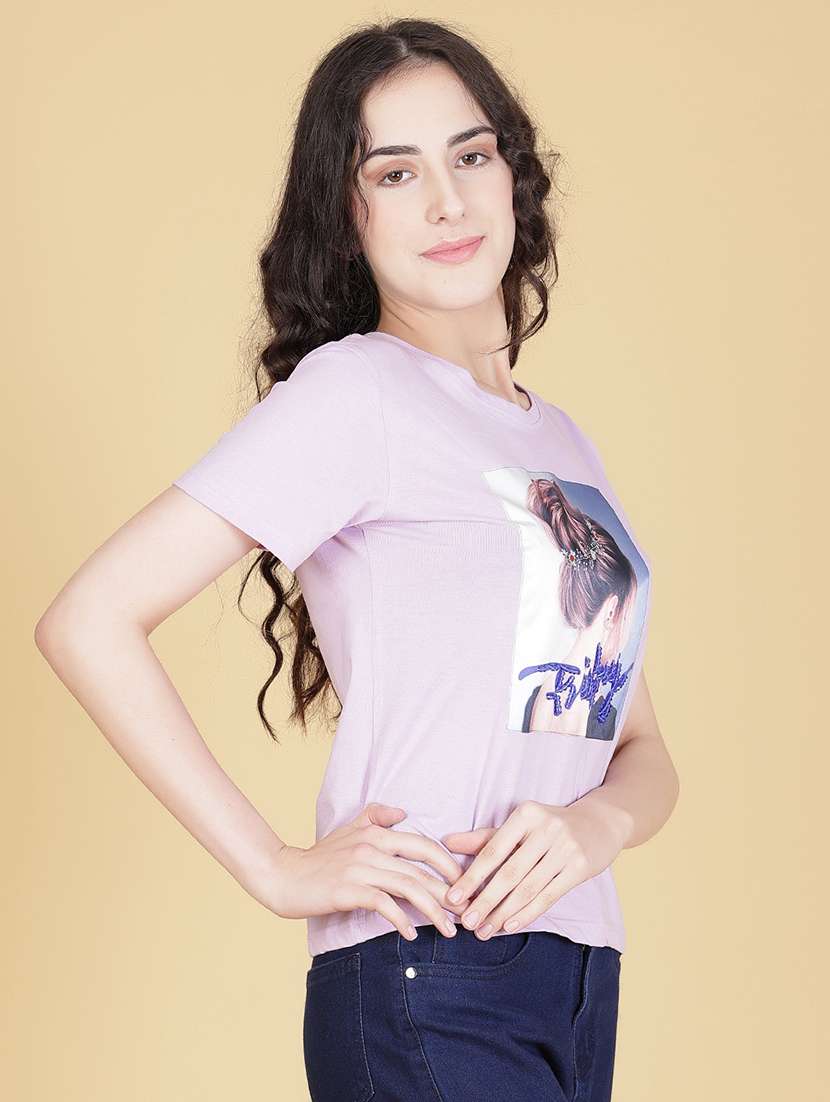 women printed short sleeve regular fit t-shirt - 21925311 -  Standard Image - 1
