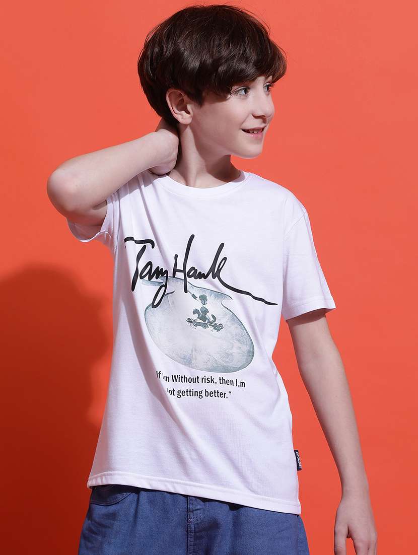 boys printed short sleeve regular fit t-shirt