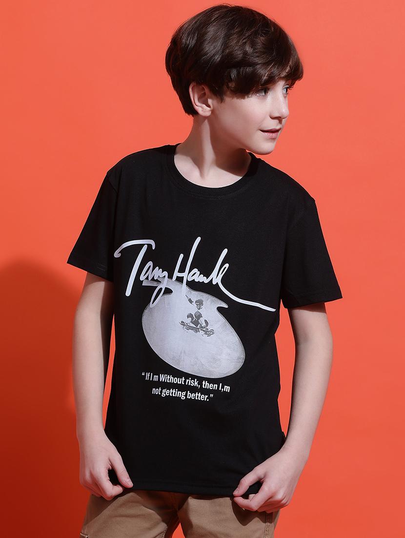 boys typographic print short sleeve regular fit t-shirt - 21925486 -  Standard Image - 1