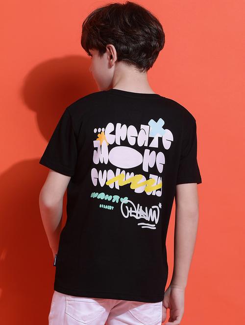 boys typographic print short sleeve regular fit t-shirt - 21925488 - Standard Image - 0