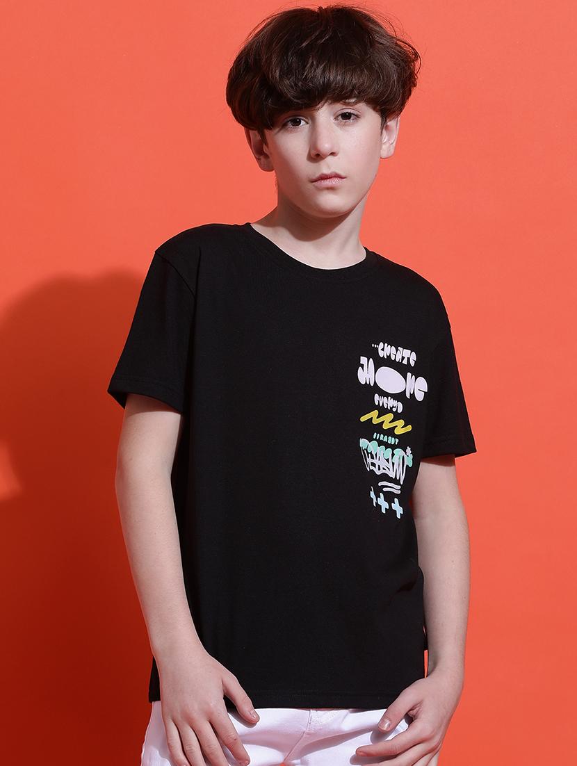 boys typographic print short sleeve regular fit t-shirt - 21925488 -  Standard Image - 1