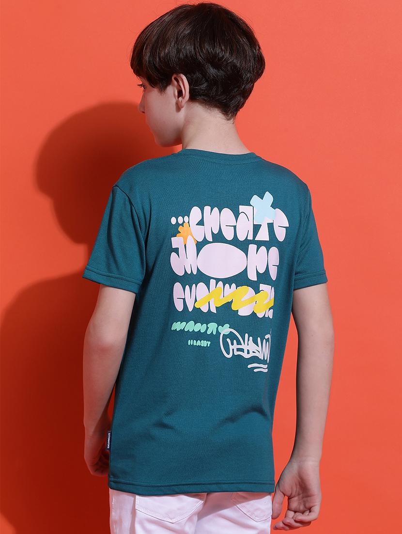 boys typographic print short sleeve regular fit t-shirt