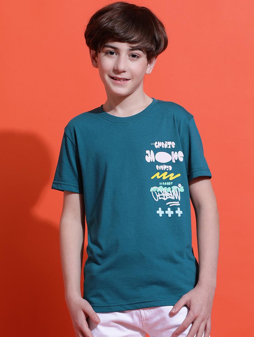 boys typographic print short sleeve regular fit t-shirt - 21925489 -  Standard Image - 1