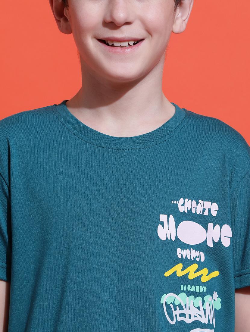 boys typographic print short sleeve regular fit t-shirt - 21925489 - Standard Image - 4