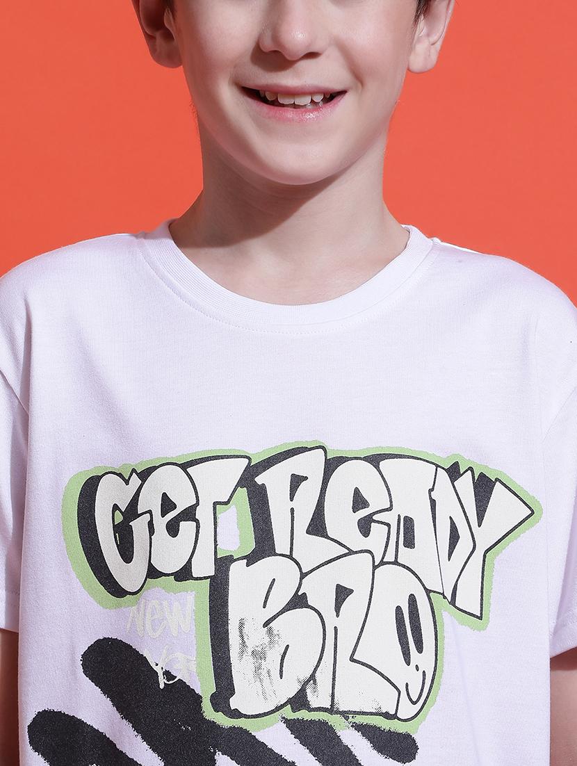 boys typographic print short sleeve regular fit t-shirt - 21925491 - Standard Image - 4