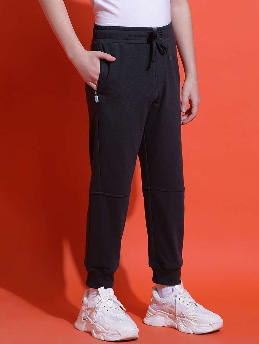 boys solid mid rise regular fit jogger - 21925495 -  Standard Image - 1