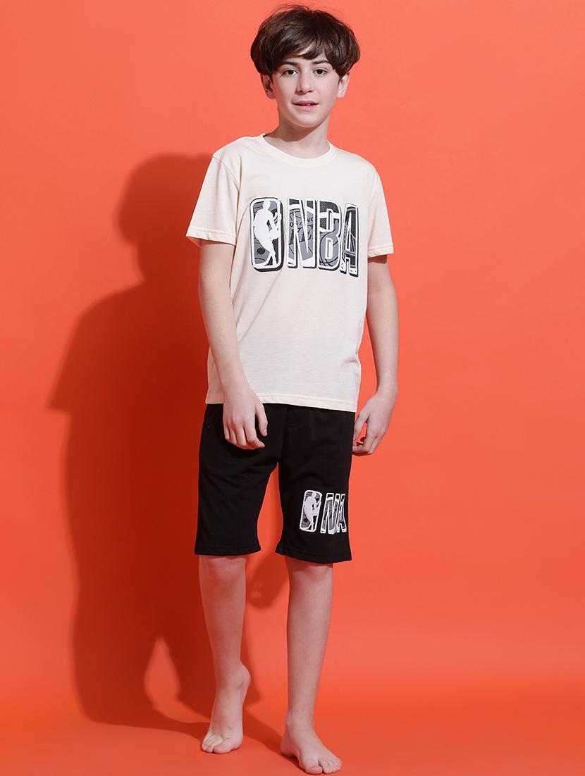 boys printed nightwear shorts set - 21925508 - Standard Image - 1