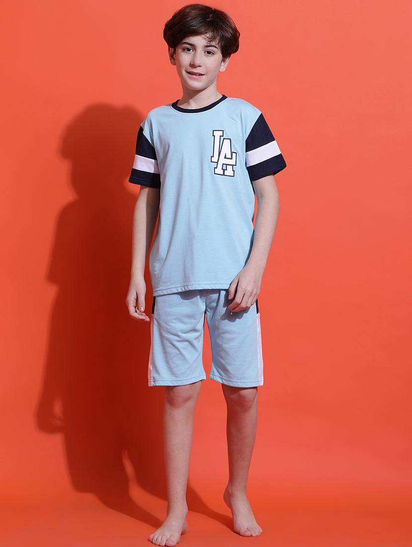 boys color blocked nightwear shorts set - 21925515 - Standard Image - 1