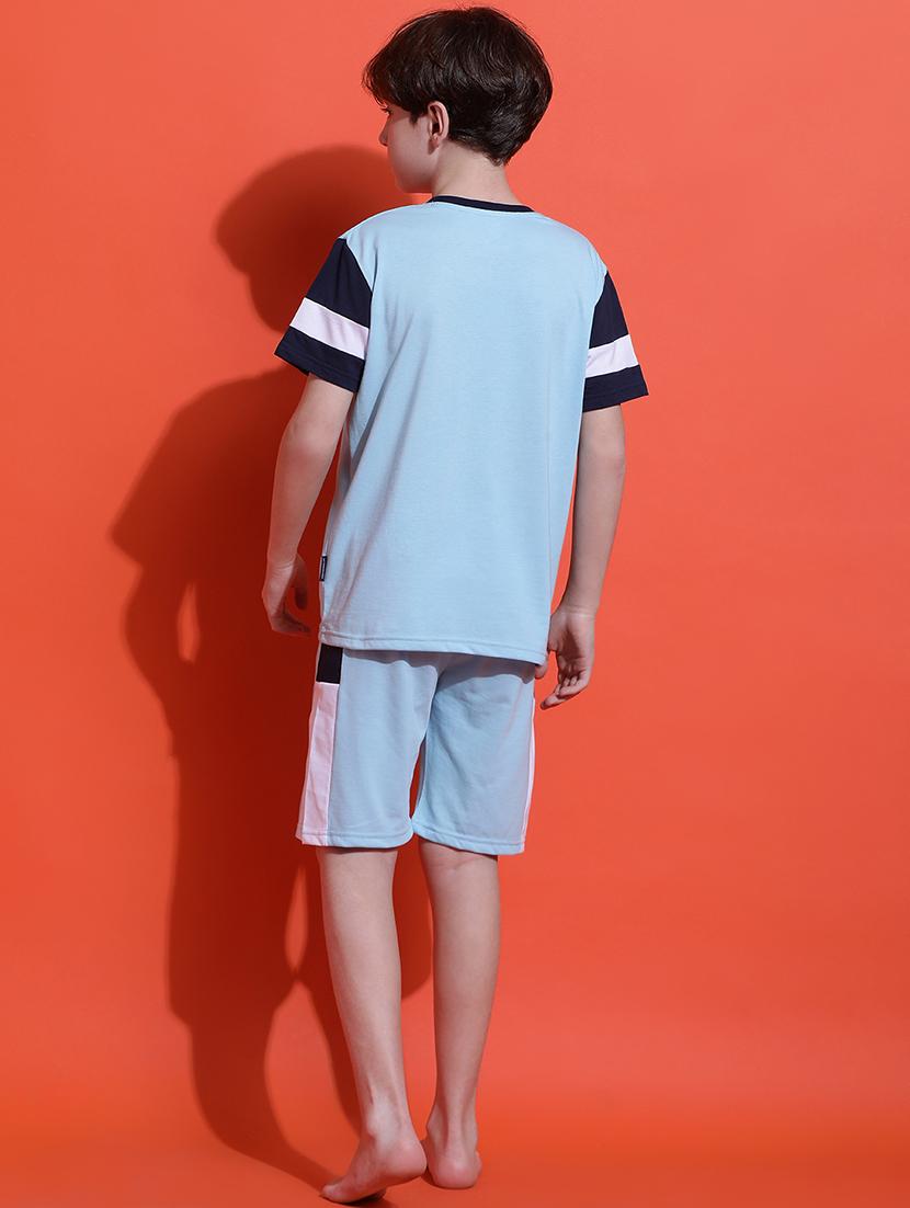 boys color blocked nightwear shorts set - 21925515 - Standard Image - 4