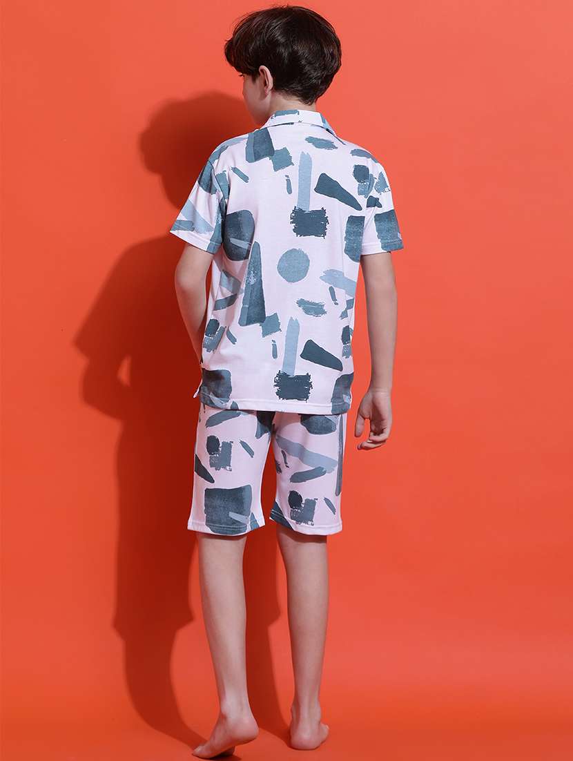 boys printed nightwear shorts set - 21925517 -  Standard Image - 4