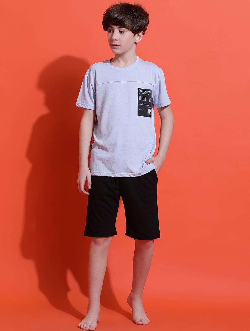 boys printed nightwear shorts set - 21925519 - Standard Image - 1