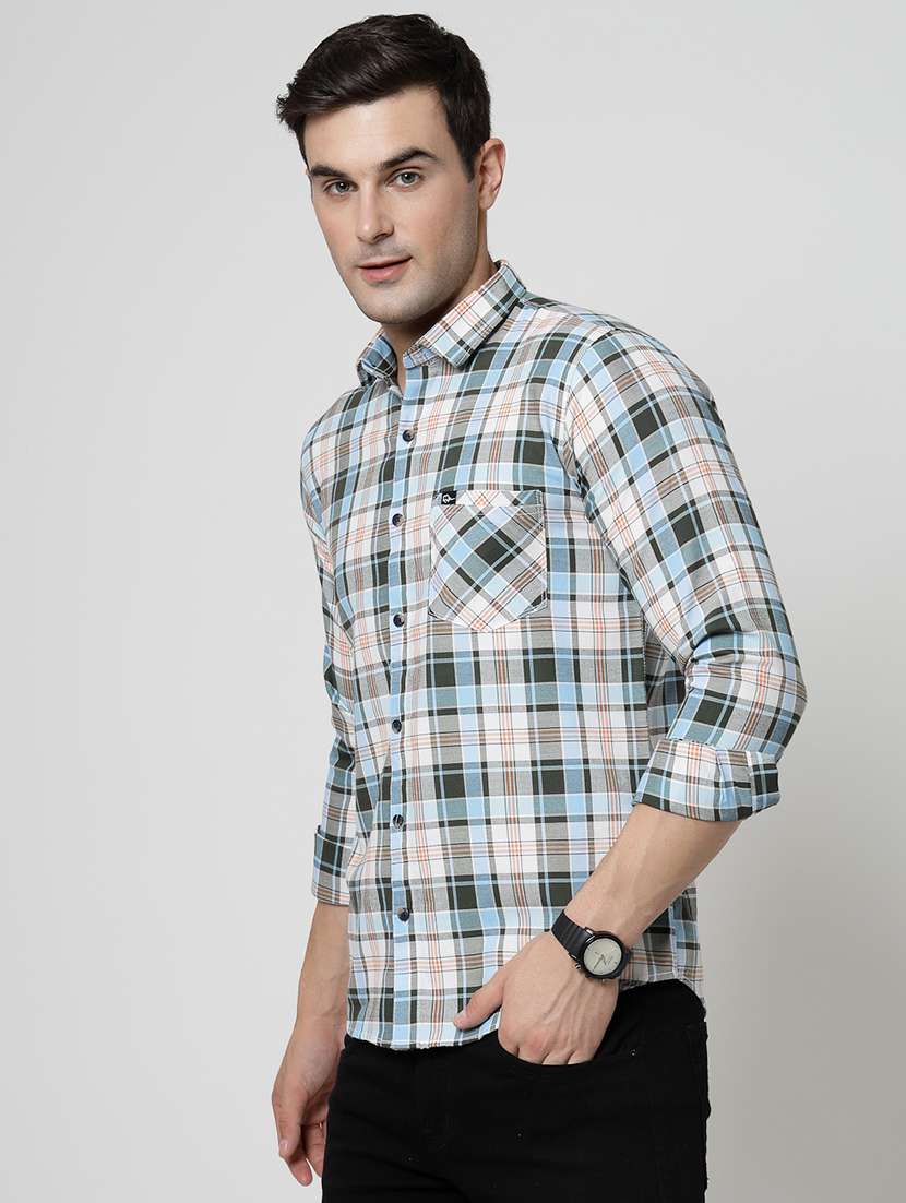 men checkered long sleeve regular fit casual shirt - 21925558 -  Standard Image - 1
