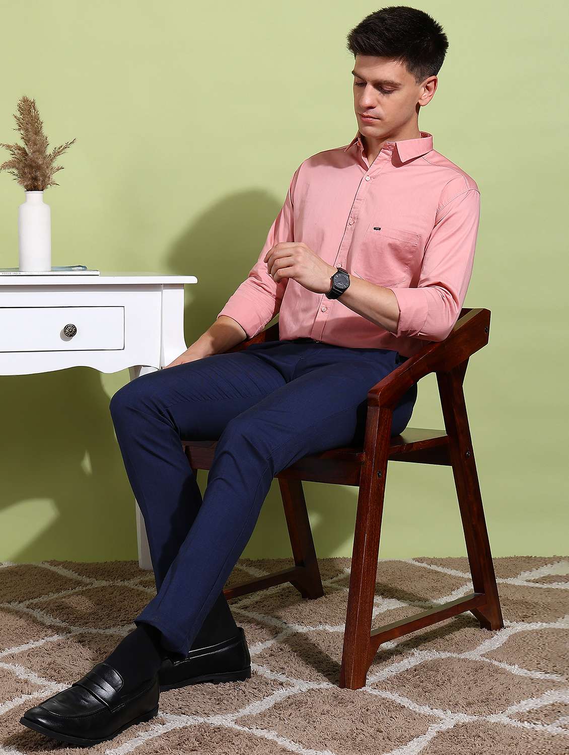 men solid long sleeve regular fit formal shirt - 21925565 -  Standard Image - 4