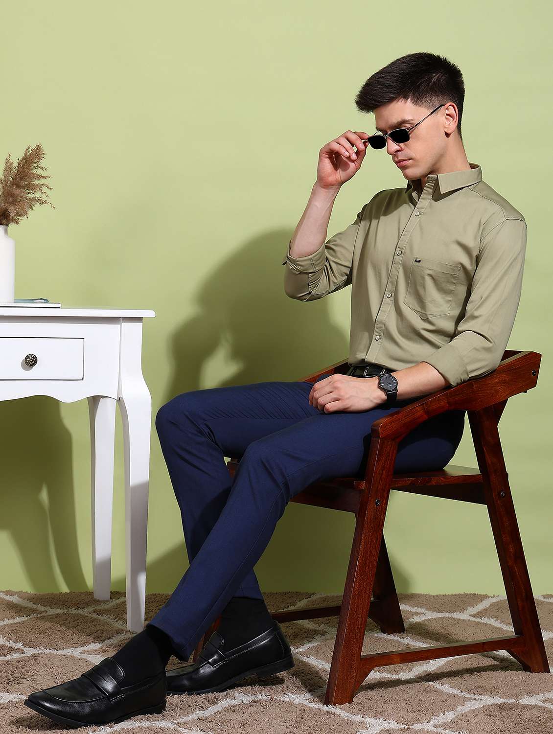 men solid long sleeve regular fit formal shirt - 21925567 -  Standard Image - 4