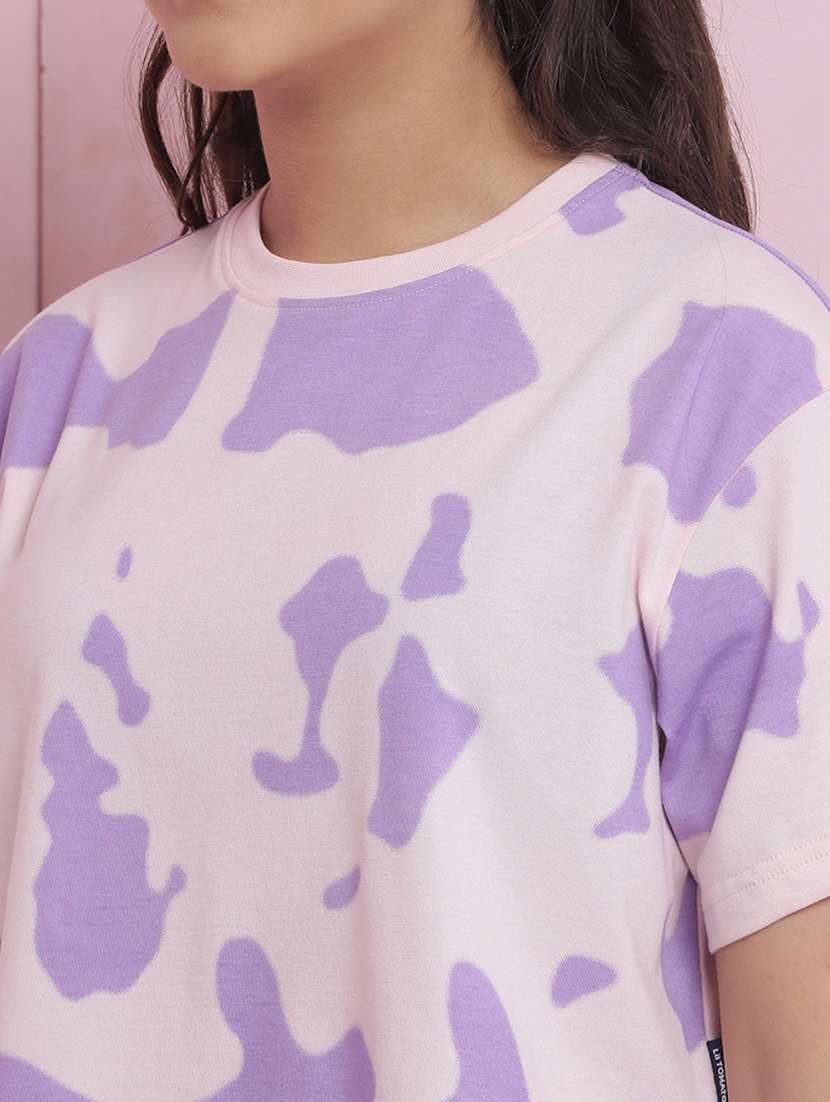 girls printed round neck shorts set nightwear - 21925732 -  Standard Image - 6