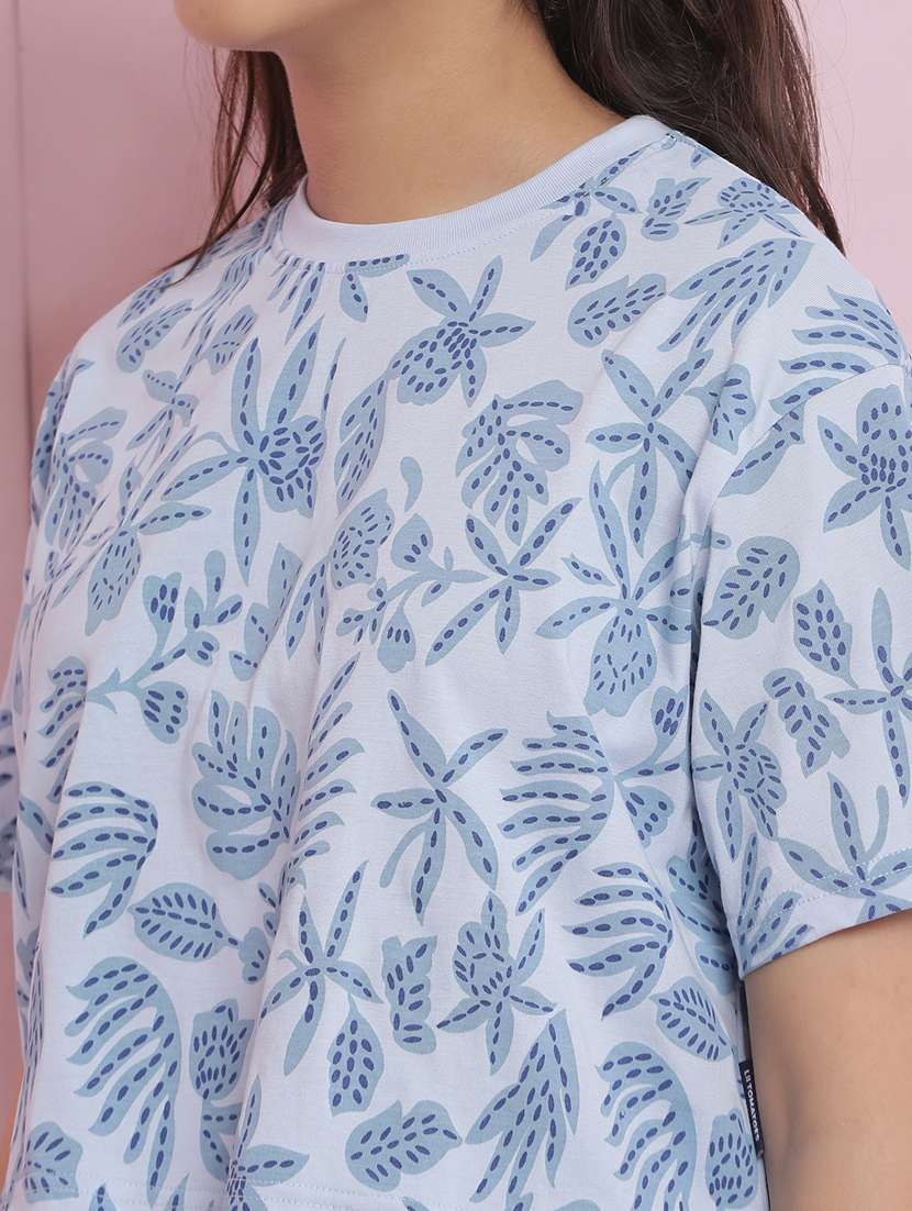 girls light blue printed shorts set nightwear - 21925733 -  Standard Image - 4